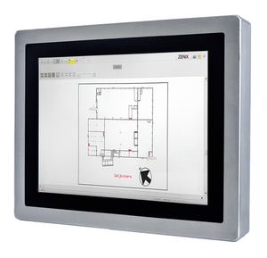 Panel PC with a sleek design and flush-mounted 15 inch touchscreen